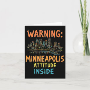 Funny Minneapolis Minnesota Night Skyline Vintage Card