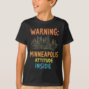 Funny Minneapolis Minnesota Night Skyline Vintage T-Shirt