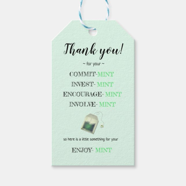 funny mint gift employee appreciation tags (Front)