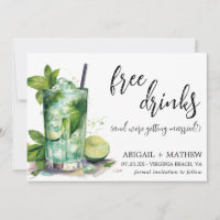 Funny Mint Lime Cocktail Trendy Photo Wedding