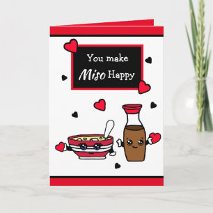 Funny Miso and Soy Sauce Pun Valentine's Day Card