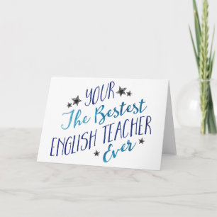 Funny Mispelled Bestest English Teacher Ever Card