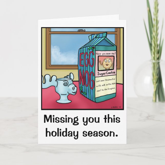 Funny Miss You Christmas Card (Front)