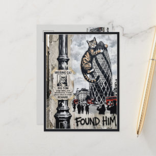 Funny Missing Cat Postcard