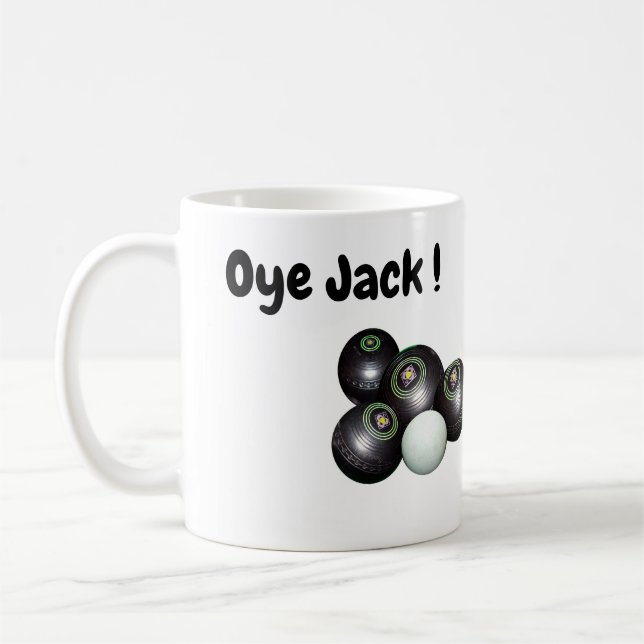 Funny Missing Lawn Bowls, Coffee Mug (Left)
