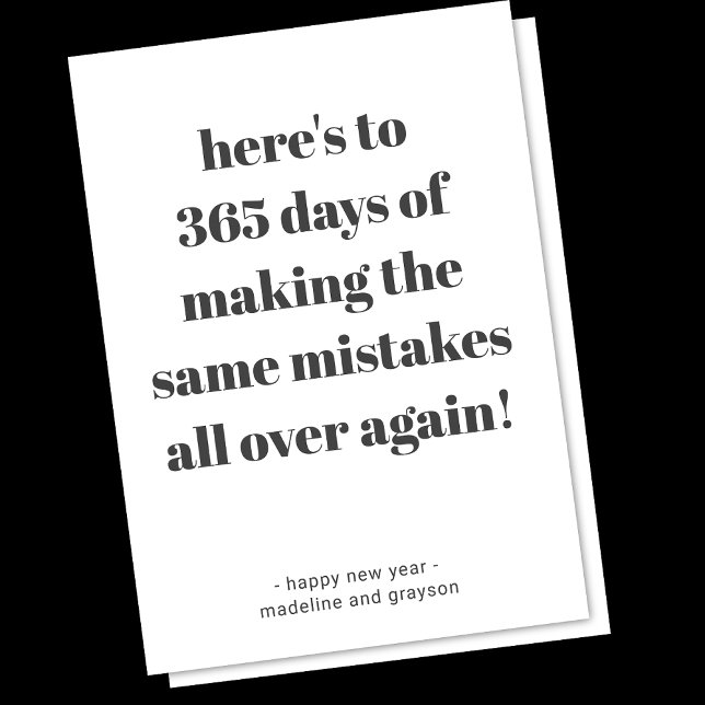 Funny Mistakes Happy New Year  Holiday Card (Creator Uploaded)