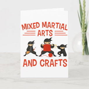 Funny Mixed Martial Arts And Crafts Karate Ninja B Card