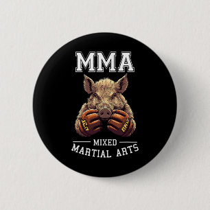Funny Mma Boar Thai Boxing Cage Fighting 6 Cm Round Badge