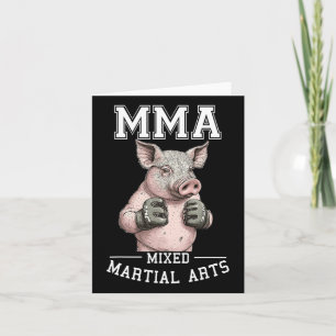 Funny Mma Pig - Thai Boxing Cage Fighting Card