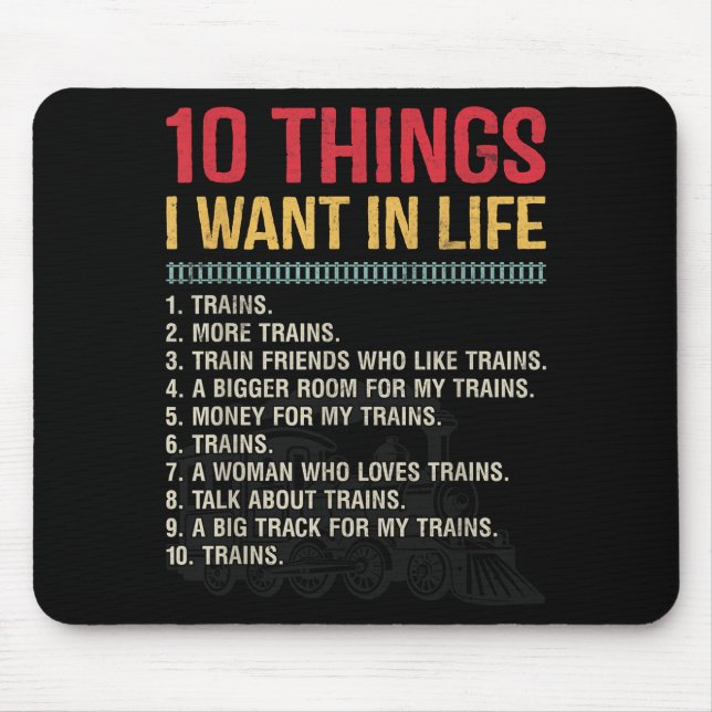 Funny Model Railroad Conductor Train Lover Locomot Mouse Mat (Front)