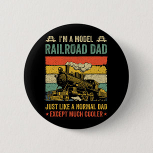 Funny Model Railroad Train Cool Dad Fathers Day Re 6 Cm Round Badge