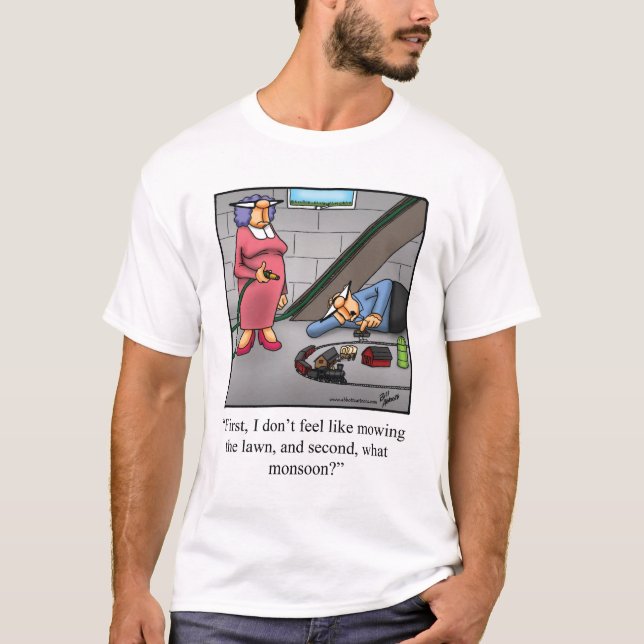 Funny Model Train Humour Tee Shirt (Front)