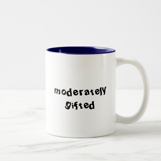 Funny Moderately Gifted  Two-Tone Coffee Mug (Right)