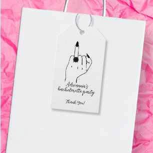 Funny Modern Bachelorette Party Bride Ring Finger Gift Tags