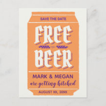 Funny, modern beer themed save the date