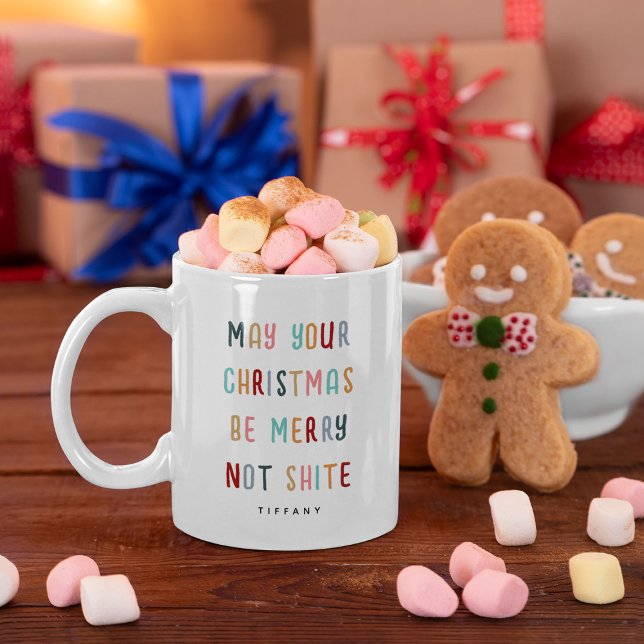 Funny Modern Colourful Personalised Christmas Gift Coffee Mug (Creator Uploaded)