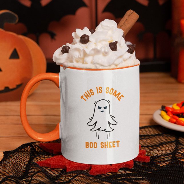 Funny Modern Cute Halloween Boo Sheet Ghost Mug (Creator Uploaded)
