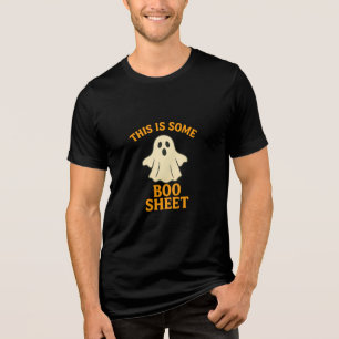 Funny Modern Cute Halloween Boo Sheet Ghost Tri-Blend Shirt