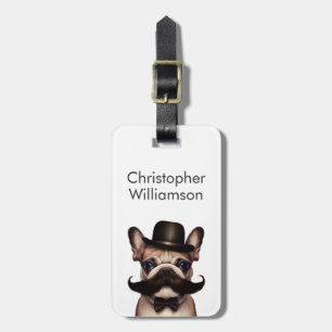 Funny Modern French Bulldog Minimalist Luggage Tag