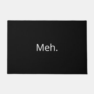 Funny Modern | Meh. Black & White Doormat