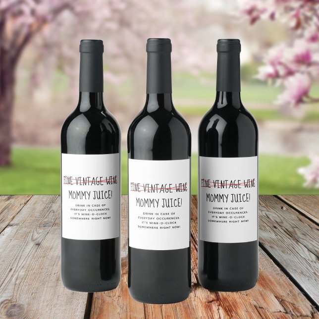 Funny Modern Mum  Wine Label (Creator Uploaded)