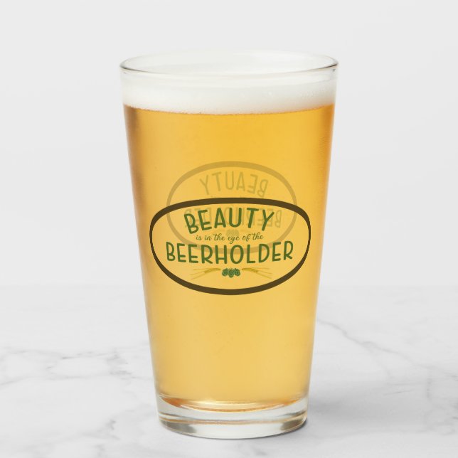 Funny Modern Pint Beer  Glass (Front Filled)