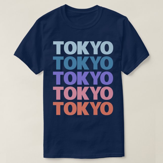 Funny Modern Repetitive Tet Design Tokyo Japan  T-Shirt (Design Front)