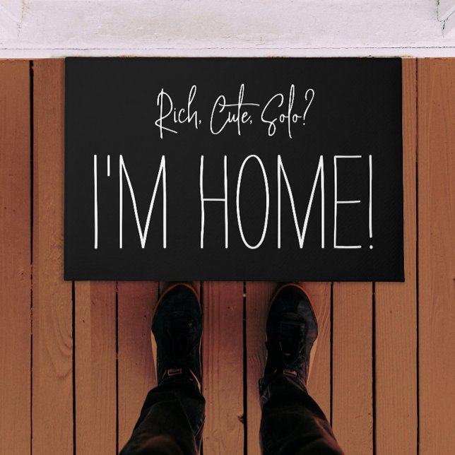 Funny Modern Script Home Humour Black And White Doormat (Creator Uploaded)