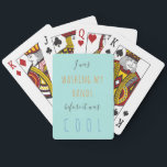 Funny modern script typography quote family playing cards<br><div class="desc">Funny quarantine humour trendy modern script quote "I was washing my hands before it was cool" mint green,  orange and blue family playing cards.             You can change the text with your own!</div>