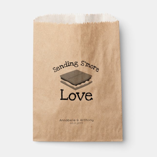 Funny Modern Sending Smore Love Wedding Treat Favour Bags (Front)