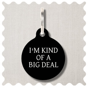 Funny Modern Simple Custom Black Round Dog Pet Tag