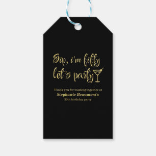 Funny Modern Sip I'm Fifty Woman's 50th Birthday Gift Tags