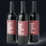 Funny Modern Thanksgiving Wine Label<br><div class="desc">Want to know what this wine pairs well with? Turkey and family. Nothing goes better with family than wine. This funny wine label that can be customised with your own wording ( like "pairs well with in-laws" or "pairs well with lumpy mashed potatoes") matches the modern Thanksgiving invitation suite by...</div>