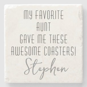 Funny Modern to Nephew from Aunt Customisable  Stone Coaster