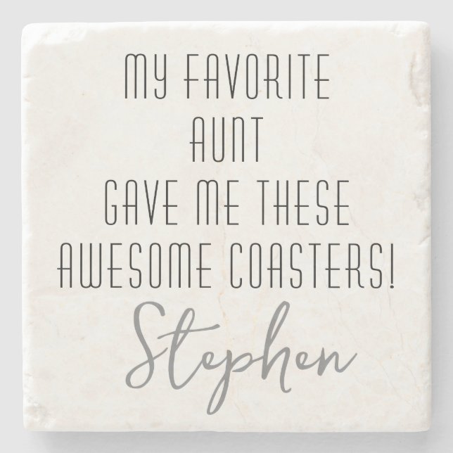Funny Modern to Nephew from Aunt Customisable  Stone Coaster (Front)
