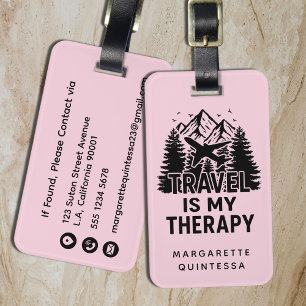 Funny Modern Travel Girly Pink Bold Humor Trendy Luggage Tag