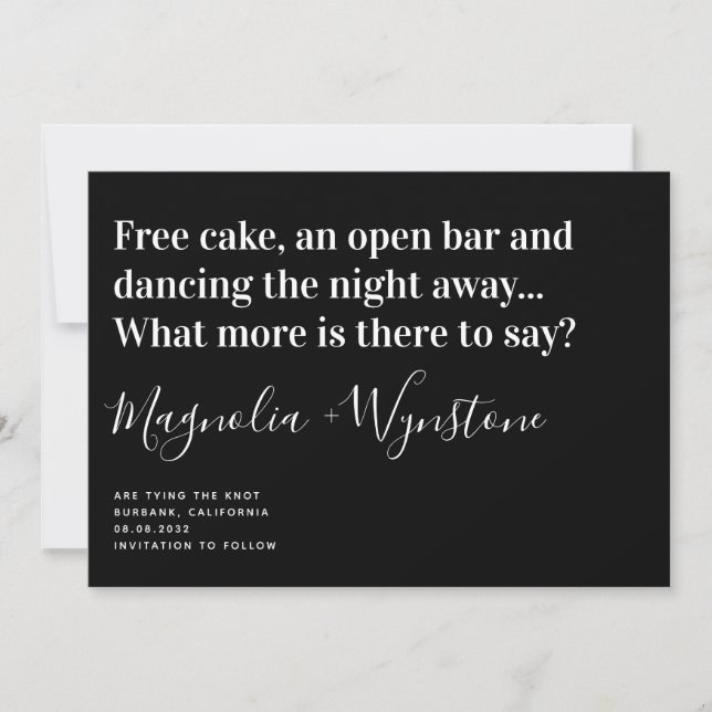 Funny Modern Typography Wedding Save The Date (Front)