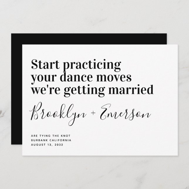 Funny Modern Typography Wedding Save The Date (Front/Back)