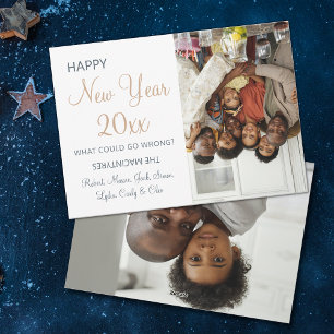 Funny Modern What Could Go Wrong Photos New Years Holiday Card