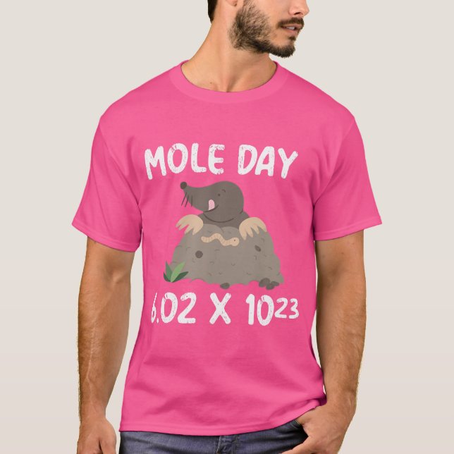 Funny Mole Day Chemistry Maths Physics Avogadro T-Shirt (Front)