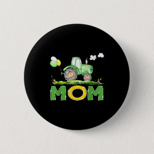 Funny Mom Birthday Boy Tractor Farm Truck Matching 6 Cm Round Badge