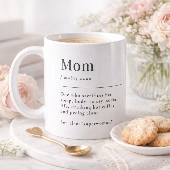 Funny Mom Definition Mug With Photo Grid (Creator Uploaded)