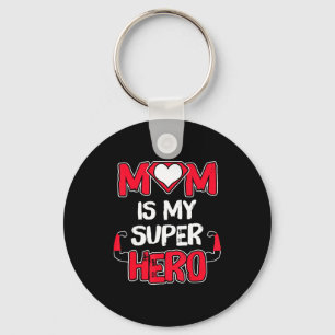 Funny mom is super hero shirt cute mom mother's da key ring