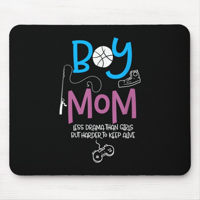 Funny Mom of Boys Proud Mom Good Mothers Day Mouse Mat (Front)