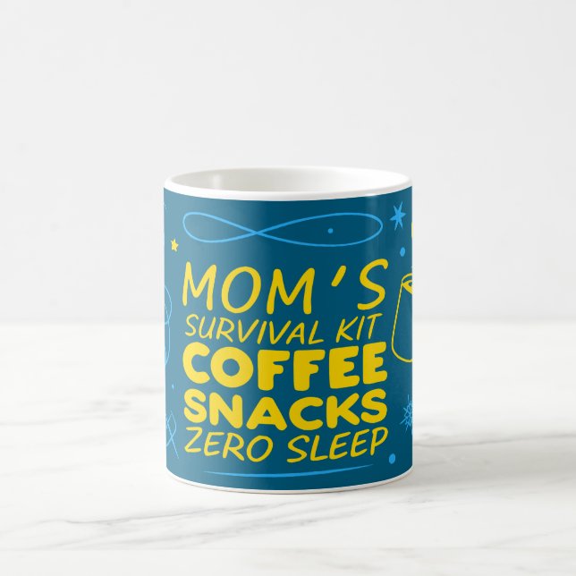 Funny Mom Survival Mug 2026, Tired Mom Mug (Center)