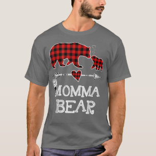 Funny Momma Bear Matching Family Christmas Bear Re T-Shirt