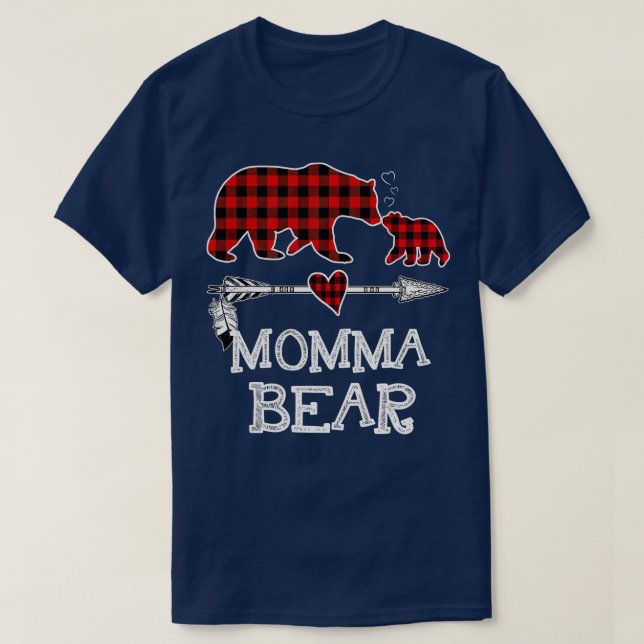 Funny Momma Bear Matching Family Christmas Bear Re T-Shirt (Design Front)