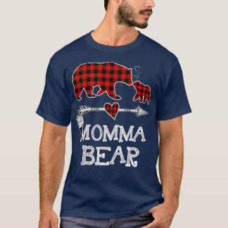 Funny Momma Bear Matching Family Christmas Bear Re T-Shirt