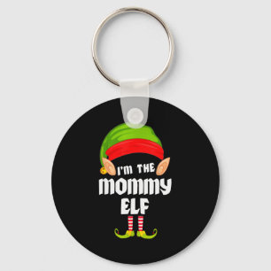 Funny Mommy Elf Matching Family Group Pj Christmas Key Ring