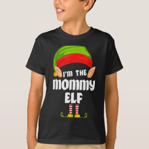 Funny Mommy Elf Matching Family Group Pj Christmas T-Shirt